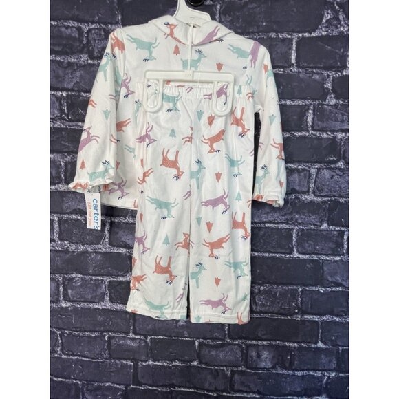 Carter's Just One You 2T PJ Reindeer Trees 2-Piece Pajama Set - Picture 12 of 14